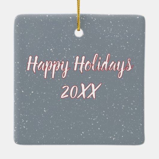 Snowman In Winter Woods With Animal Friends Keramikornament (Rückseite)