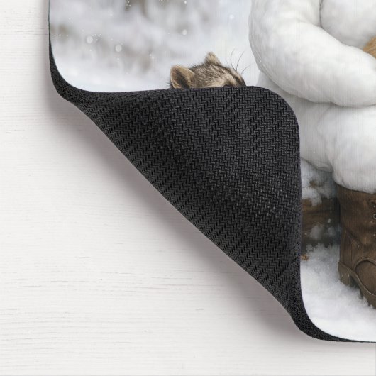 Snowman In Winter Woods With Animal Friends Mousepad (Ecke)