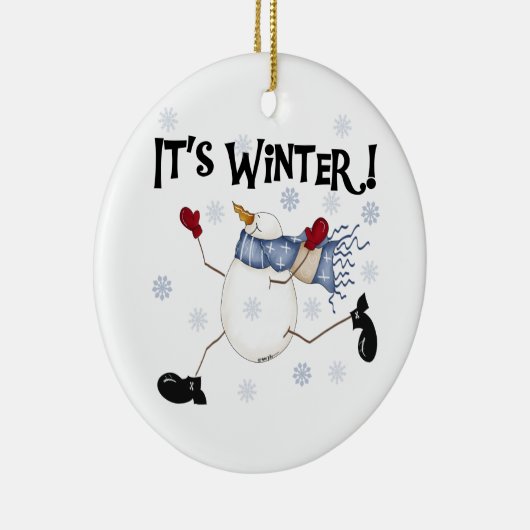 Snowman ist Winterschmuck Keramikornament (Rechts)