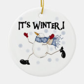 Snowman ist Winterschmuck Keramikornament (Vorne)
