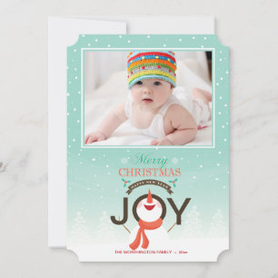 Snowman Joy Foto Holiday Card Feiertagskarte