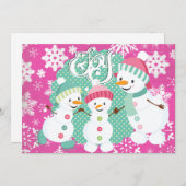 Snowman Joy Holiday Feiertagskarte (Vorne/Hinten)