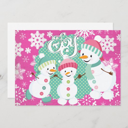 Snowman Joy Holiday Feiertagskarte (Vorne/Hinten)