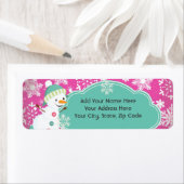 Snowman Joy Holiday Rücksendeadressen-Aufklebers (Insitu)