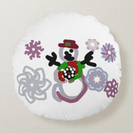 Snowman joy kind rundes kissen