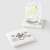 Snowman joy kind steinuntersetzer (Seitenansicht)