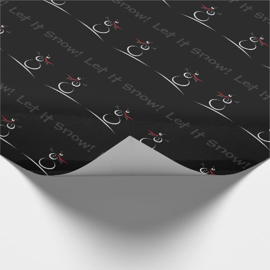 SNOWMAN JOY 'Let It Snow' Benutzerdefinierte Textv Geschenkpapier (Ecke)