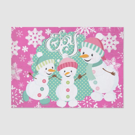 Snowman Joy Tissue Paper Seidenpapier (Vorderseite)