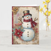Snowman Junk Journal Page Christmas Karte (Gelbe Blume)