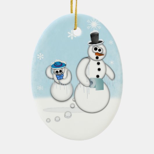 Snowman Kacke Keramik Ornament (Hinten)