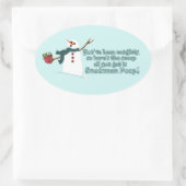Snowman Kacke Ovaler Aufkleber (Tasche)