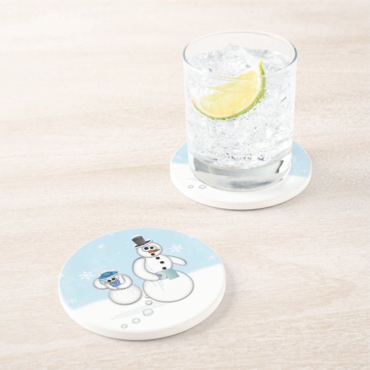 Snowman Kacke Sandstein Untersetzer (Seite)