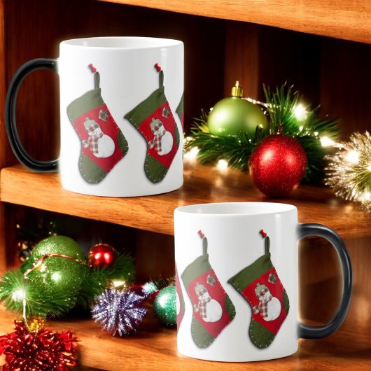 Snowman Kariert Scarf Hanging Weihnachts-Strumpf Verwandlungstasse