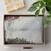 Snowman Kariert Truck Watercolor Winter Weihnachte Seidenpapier (Geschenk)