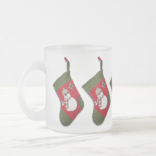 Snowman-karierter Schal-WeihnachtsStrumpf Mattglastasse