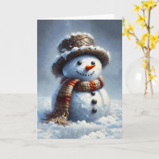 Snowman Karte (Gelbe Blume)