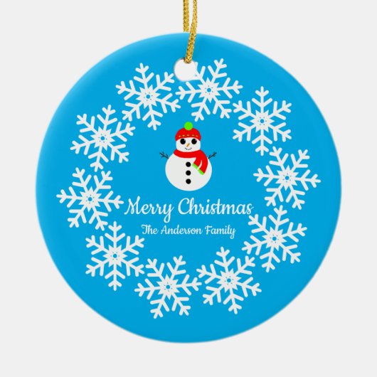 Snowman Keramik Decoration Ornament (Vorne)