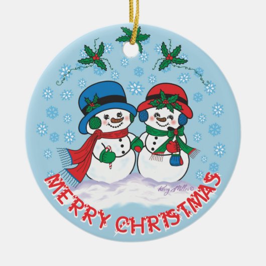 Snowman Keramik Ornament (Vorne)