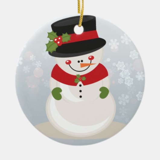 Snowman Keramik Ornament (Vorne)