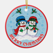 Snowman Keramik Ornament (Vorne)