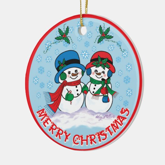 Snowman Keramik Ornament (Links)