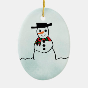 Snowman Keramik Ornament