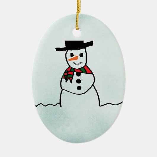 Snowman Keramik Ornament (Vorne)
