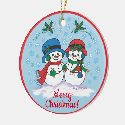 Snowman Keramik Ornament (Links)