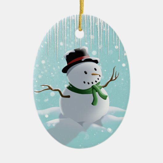 Snowman Keramik Ornament (Vorne)