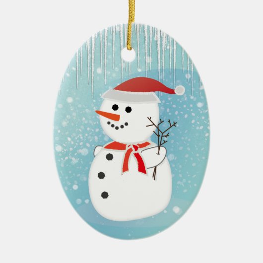 Snowman Keramik Ornament (Vorne)