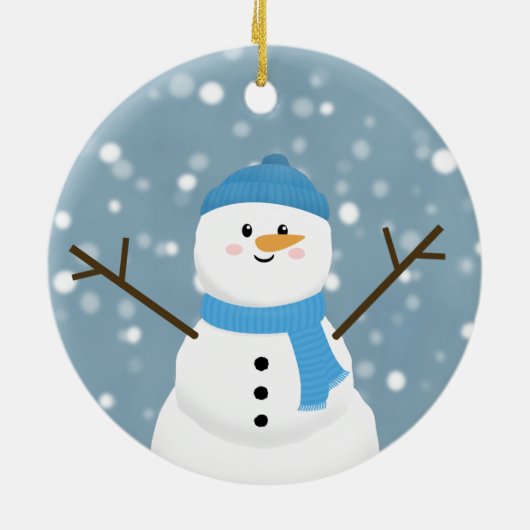 Snowman Keramik Ornament (Hinten)