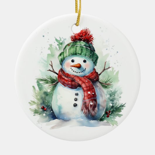 Snowman Keramik Ornament (Vorne)