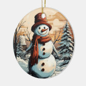 Snowman Keramik Ornament (Links)