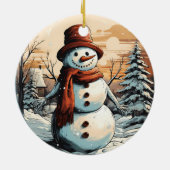 Snowman Keramik Ornament (Hinten)