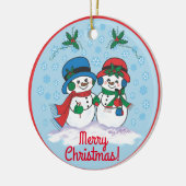 Snowman Keramik Ornament (Links)