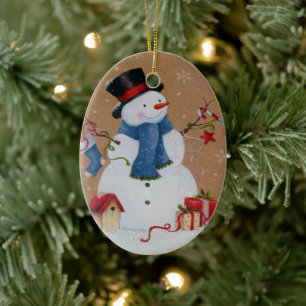 Snowman Keramik Ornament