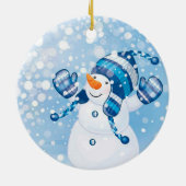 Snowman Keramik Ornament (Hinten)