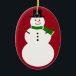 Snowman Keramik Ornament<br><div class="desc">Fügen Sie Text in seinem Körper,  um ein niedliches personalisiertes Geschenk zu schaffen! Wenn Sie Farbänderungen wünschen,  senden Sie mir einfach eine E-Mail!</div>