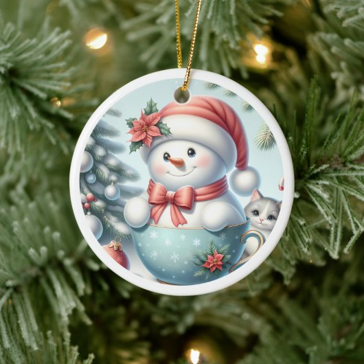 Snowman Keramik Ornament (Baum)