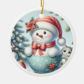 Snowman Keramik Ornament (Vorne)