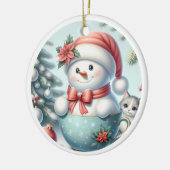 Snowman Keramik Ornament (Links)