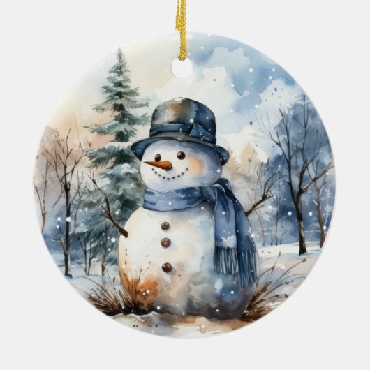 Snowman Keramik Ornament (Hinten)