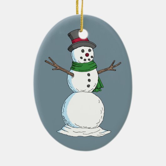 Snowman Keramik Ornament (Hinten)