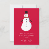 Snowman Kids Weihnachten Dankeskarte (Vorderseite)