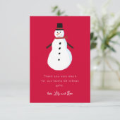 Snowman Kids Weihnachten Dankeskarte (Stehend Vorderseite)