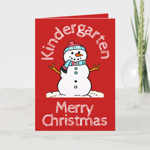Snowman Kindergarten Weihnachtsaktivitäten Rote Ak Feiertagskarte