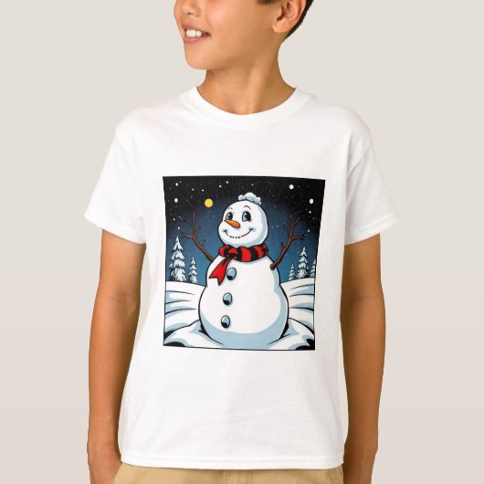 Snowman-Kinderhemd T-Shirt (Vorderseite)