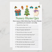 Snowman Kinderzimmer Rhyme Quiz Babyduschenspiel (Vorne/Hinten)