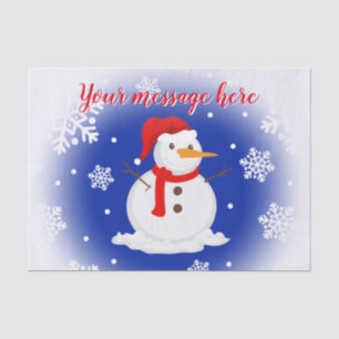 Snowman King Blue & Custom Text Seidenpapier