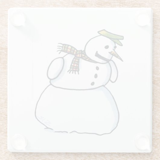 Snowman-Klarglas-Untersetzer Glasuntersetzer (Rückseite)